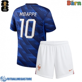 Fotballdrakt Barn Frankrike Kylian Mbappe #10 Hjemmedraktsett VM 2026 Kortermet (+ Korte bukser)